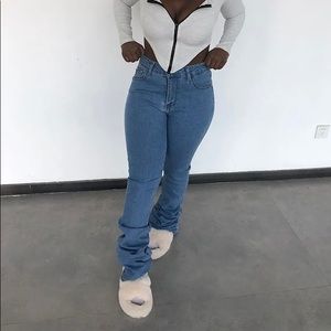 Stacked Denim Jeans